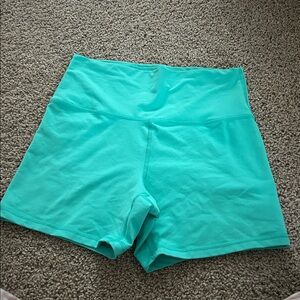 Turquoise High-Waisted Shorts